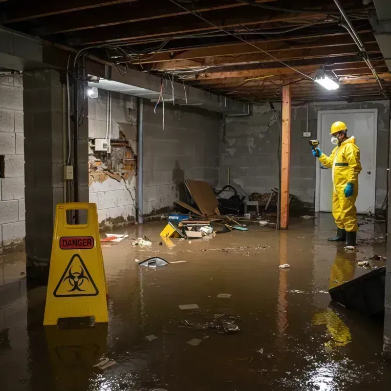 Flooded Basement Electrical Hazard in Marion County, KY Property