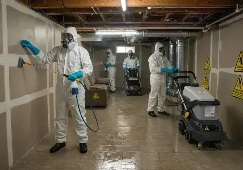 Basement Moisture Removal and Structural Drying process in Marion County, KY